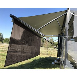 Tentproinc Tentproinc RV Awning Sun Shade Screen 8' X 17'3' (Fit for 18' Awning) Mesh Sunshade UV Blocker Sunscreen for Motorhome Camping Trailer Awning Shadescreen - 3 Year Warranty (Brown)