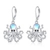 AXELUNA Octopus Earrings 925 Sterling Silver Octopus Drop Earrings Moonstone