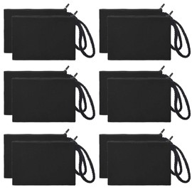 Aspire 12 Stück 100% Baumwoll-Canvas Reißverschlussbeutel DIY Blanko Stoffbeutel Tasche für Reisen