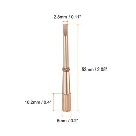 sourcing map 2pcs Mini Bracelet Screwdriver 2.8mm Titanium Steel Slotted Screw Driver with 5mm Width Non-Slip Handle for Bracelet Repair Screwdriver Tools, Rose Gold