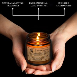 Rose Scandalwood Scented Candle for Woman, Aromatherapy Candle with Exquisite Glass Cup,2.8oz Soy Wax Candle for Home Scented,Christmas Brithday Gifts for Woman Mom