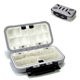 Piscorush Tackle Box Waterproof Fishing Tackle Bait Box Bait Bait Fishing Lure Case Transparent Top Lid Sorting Compartment Compact Portable Fishing Storage Case (Gray Color, 1 Pack)