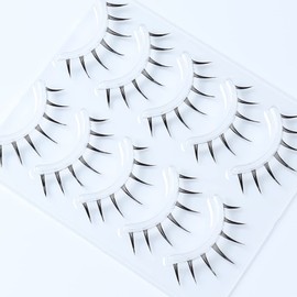 emotao False Eyelashes Natural Upper Eyelashes Short Outer Corner Lower Eyelashes Popular Handmade Actress Eyelashes Cosplay Makeup Jirai-kei 5 Pairs (M9-01)
