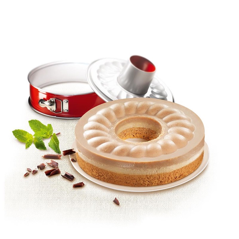 TefalJ 1642614 Delibake Savarinform mit Scharnier, 25 cm, Karbonrot