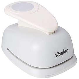 Rayher Hobby 69084000 Round/Circle Design Punch, diameter 7.60 cm - 3 inches, suitable for paper/cardboard up to 220g/m² - white