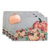 Seasonal Holiday Kitchen Linen Set Placemats Napkins Pot Holder Oven Mit (Pumpkin Placemats Set of 4 w Pumpkin Table Decor)