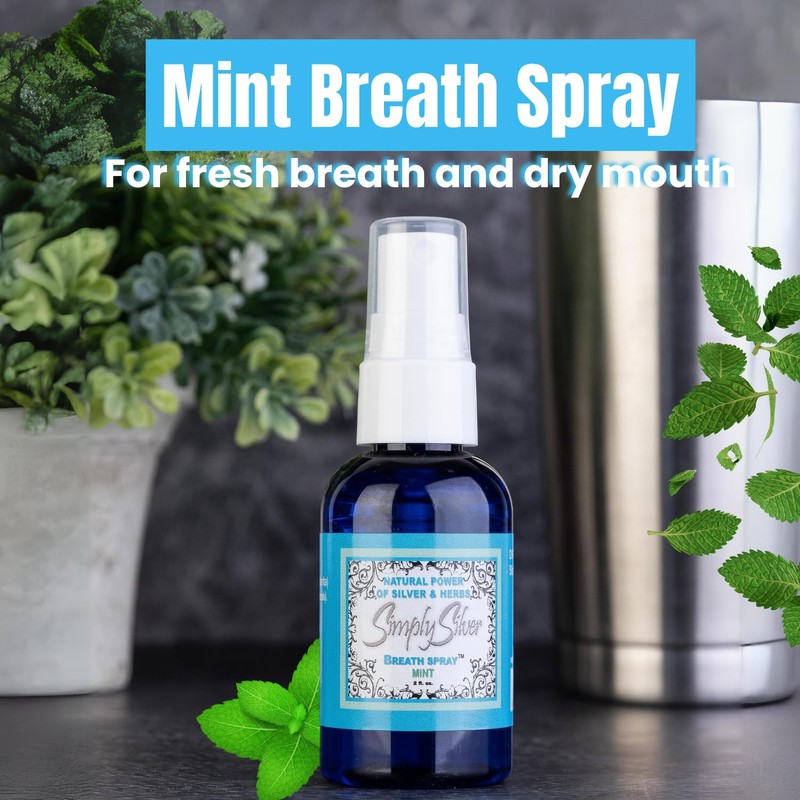 Simply Silver Mint Breath Spray - For Dry Mouth and