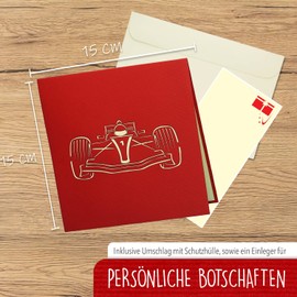 LINPOPUP®, Pop Up Cards Car, Birthday, 3D Greeting Cards, Greeting Card, Birthday Cards, Voucher Car, Sports Car, Racing Car, N313