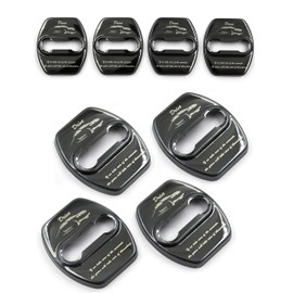 LIGHTKOREA Stainless Steel Metal Car Door Striker Lock Latches Protector Cover Dress up Accessories (Pack of 4) Compatible with Hyundai, Compatible with Kia Vehicles (Carbon Pattern)