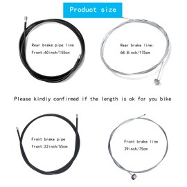 2 Pairs Bike Brake Cable, Front and Rear Bicycle Brake Cable Wire Set, Repair Replacement Accessory, Universal Standard Bicycle Brake Cable for Road Bike and Common Bike with 4 Cable end Crimps
