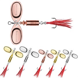 TRUSCEND Ice Fishing Lures, Minnow Tail Fishing Spinner Baits with Copper Blade, Rooster Tail Fishing Spinner Lures, Buzz Fishing Bait for Freshwater Saltwater Fishing Gifts for Men