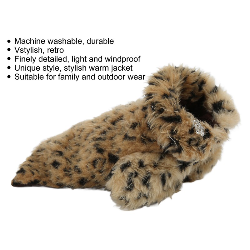 Pet Leopard Print Cloak Cute Retro Stylish Puppy Plush Jacket