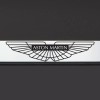 KA Chrome Aston Martin Logo Black Letter Laser Etched Engraved