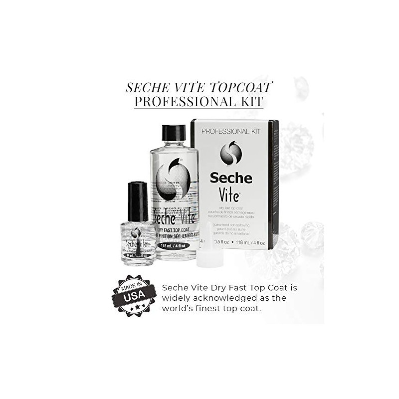 Seche Vite Dry Fast Top Coat High Shine Professional Kit