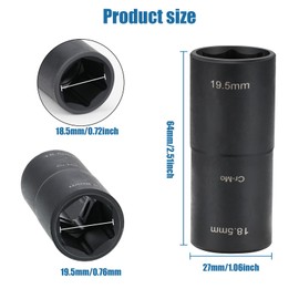 Yqhugbc Wheel Brace Wrench, Impact Wrench Nuts 18.5 mm 19.5 mm, Special Wheel Nuts, Wheel Brace Wrench Double Head, Tyre Change Tool, Compatible with Saloons and SUV