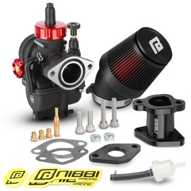 NIBBI Predator 212 Carburetor PE22FL Kit with Air Filters,212 Predator Performance Part Intake Pipe Inlet Manifold For Mini Bike 196cc/212cc/224cc Engine GX160 GX200