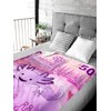 Frazada Ajolote Cobija Billete 50 Tela Polar 160x210cm Matrimonial