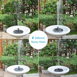 Solar Fountain for Bird Bath, Solar Powered Fountain Pump 1.5W Solar Water Fountain Floating Birdbath Water Pumps for Garden, Patio, Pond and Pool