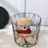 HOMION Modern Round Wire Metal Storage Basket Side Table Bedroom