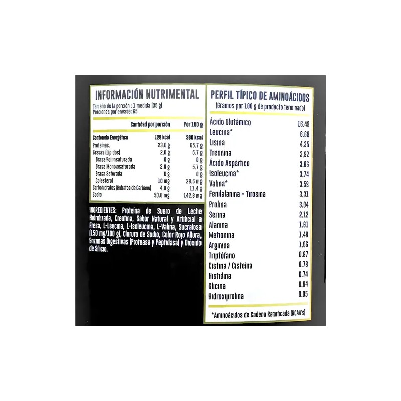 Hydrotein 5 Lbs Advance Nutrition Sabor Fresas con crema
