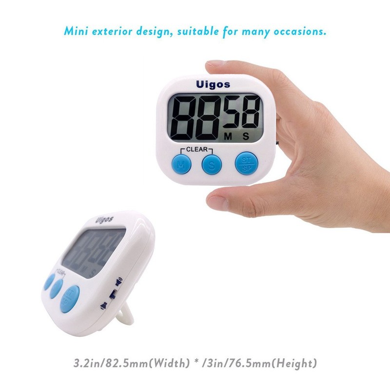 Uigos Digital Kitchen Timer II 2.0, Big Digits, Loud Alarm,