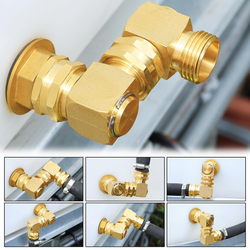 UNWAVER Garden Hose Swivel elbow Connector 90 Degree Solid Brass