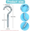 GESDYO 12Pcs 3.2 inches Screw-in Hook Self-Tapping Screw Hooks Open