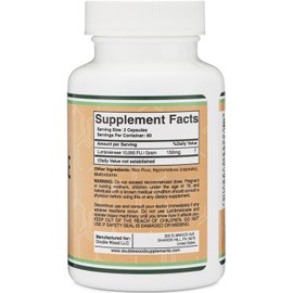 Lumbrokinase Enzymes Supplement - 120 Capsules (Max Activity 10,000 FU/Gram) 150mg per Serving (No Fillers, Non-GMO, Gluten Free) for Cardiovascular and Blood Circulation Support by Double Wood