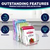ELTOW 4 Pack Snack Organizer for Pantry, 3 Compartment Plastic