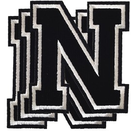 Harsgs - Parches para planchar de 4.5 pulgadas, parches de letras individuales bordados para ropa, vestido, sombrero, jeans, accesorios de bricolaje, 3 piezas N