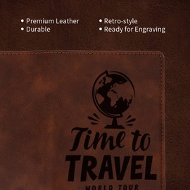 PYD Life 6 Pack Passport Holder Cover Leather Blanks 5.7" x 8.3" Vintage Brown for Glowforge Xtool Laser Engraving DIY Crafting,Passport Case Travel Wallet for Silhouette Curio 2 Foil Transfer