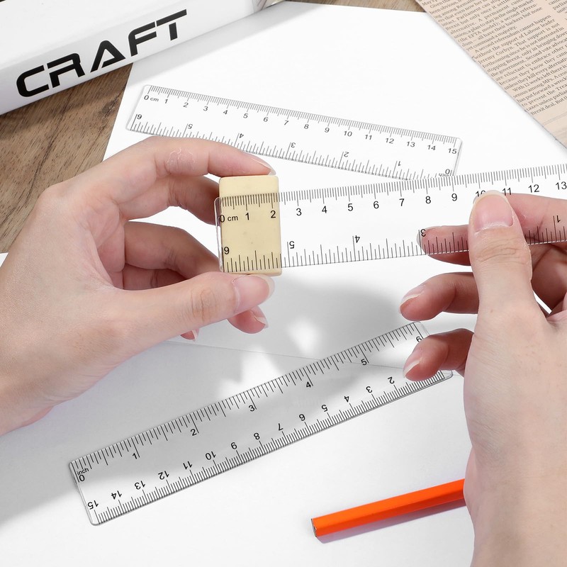 3 Pack 15cm Clear Ruler 6 in Small Ruler Plastic