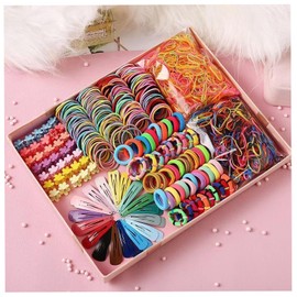Juego de Accesorios para el Pelo de las Niñas, Fashion Set para Peinado de Cabello Niñas, Hair Tie Set para Niñas, Clips de Pelo Multicolor para Niñas, Pequeños Gomas Elásticas, Pasadores y Donas Colas de Cabello Cuerdas 780 PCS