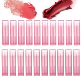 KQHOMEI Lip Balm Tube, Lip Container, Lip Case, Set of 20, Rotatable Portion, Refill Containers, Handmade Transparent Cosmetic Containers, Empty Bottles, Refill Containers, DIY, Handmade Lipstick