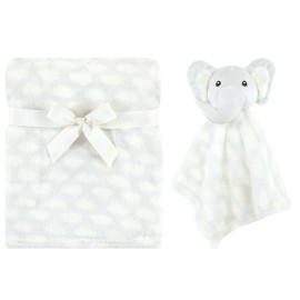 Hudson Baby Plush Blanket with Security Blanket, Elephant Cloud, One Size