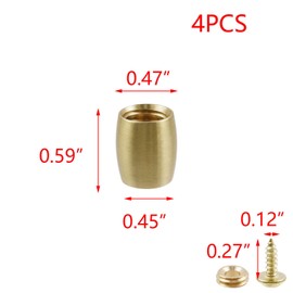 T Tulead Brass Cutting Board Feet Chopping Board Feet 0.59 Inch, Pack of 4 for Wooden Board, Sofa, Table