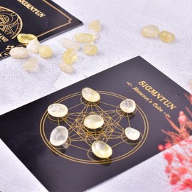SigMntun Polished Citrine Crystal Chips Set, 128 Pcs 0.4" inches - Handpicked Tumbled Stones and Crystals Bulk for Healing, Reiki, Meditation, Witchcraft and Home Decor