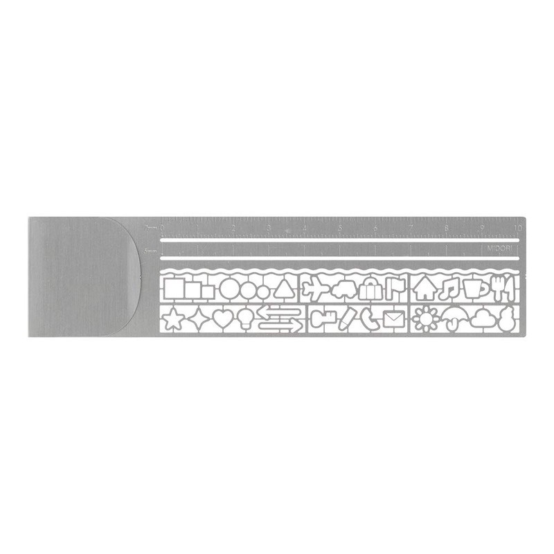 Midori 42229006 Clip Ruler, Silver