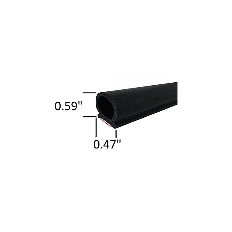 Weather Stripping D Shape, Fits Gap 0.3-0.44 inch (7-12mm), Length
