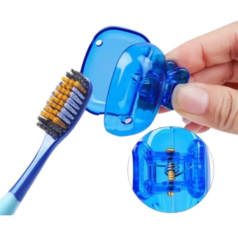 4 Pack Portable Toothbrush Head Protector, Protective Portable Plastic Clip's
