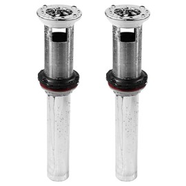 WiseWater 2 Pack 1 1/2 Inch Grid Drain Strainer with Overflow, Stainless Steel Sink Drain Strainer Assembly with Extended Thread for Thicker Countertops, Bathroom Sink Drain Raplcement kit with CUPC