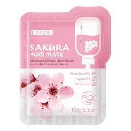 Mascarilla Facial Hidratante Laikou Sakura  Mud Mask Pack 6, Deep Pore Cleansing                                                                      