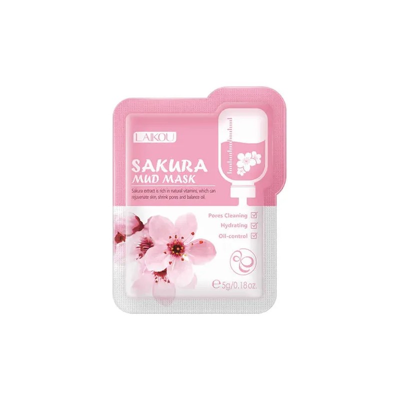 Mascarilla Facial Hidratante Laikou Sakura Mud Mask Pack 6, Deep