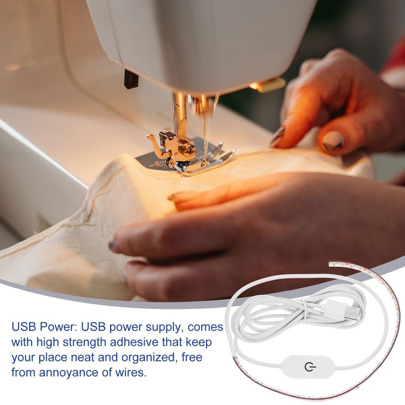 Mobestech 2pcs Sewing Machine LED Light Strips Self-Adhesive Strip Lights,