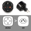 Set of 4 LED Universum travel adapters for earthing contact/Euro