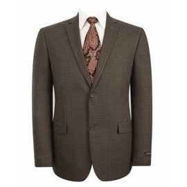 Men's Sport Coat Blazer Classic Fit Notch Lapel 2 Button Business Suits Jacket Brown