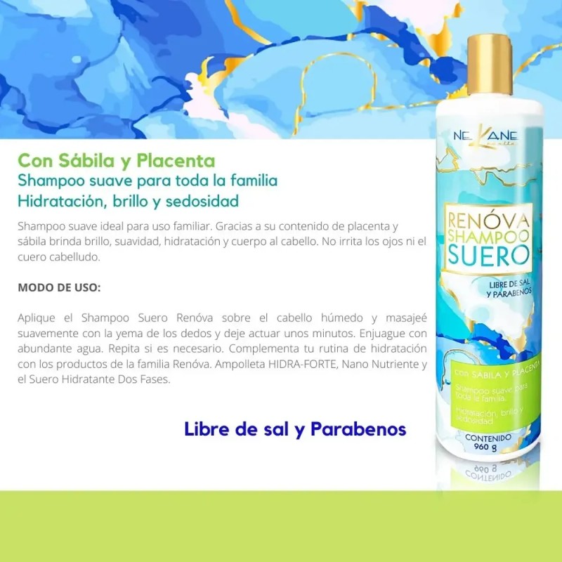 Shampoo Capilar Suero Renova Nekane 960 G Sin Parabenos