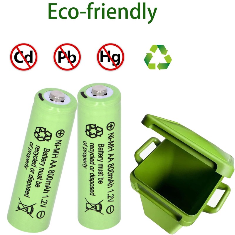 Yibatopow 4 Packs 1.2v AA Ni-MH Rechargeable Batteries,Double A 800mAh
