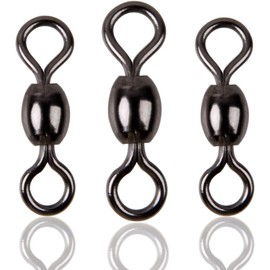 Crane Swivel for Fishing Black Barrel Crane Swivel Fishing Terminal Tackle Swivel Size 2# 4# 6# 8# 10# (4#(pack of 100))
