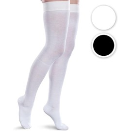 Core-Spun by Therafirm 15-20mmHg Mild Graduated Compression Support Thigh High Socks (White, 3X-Large Long)
